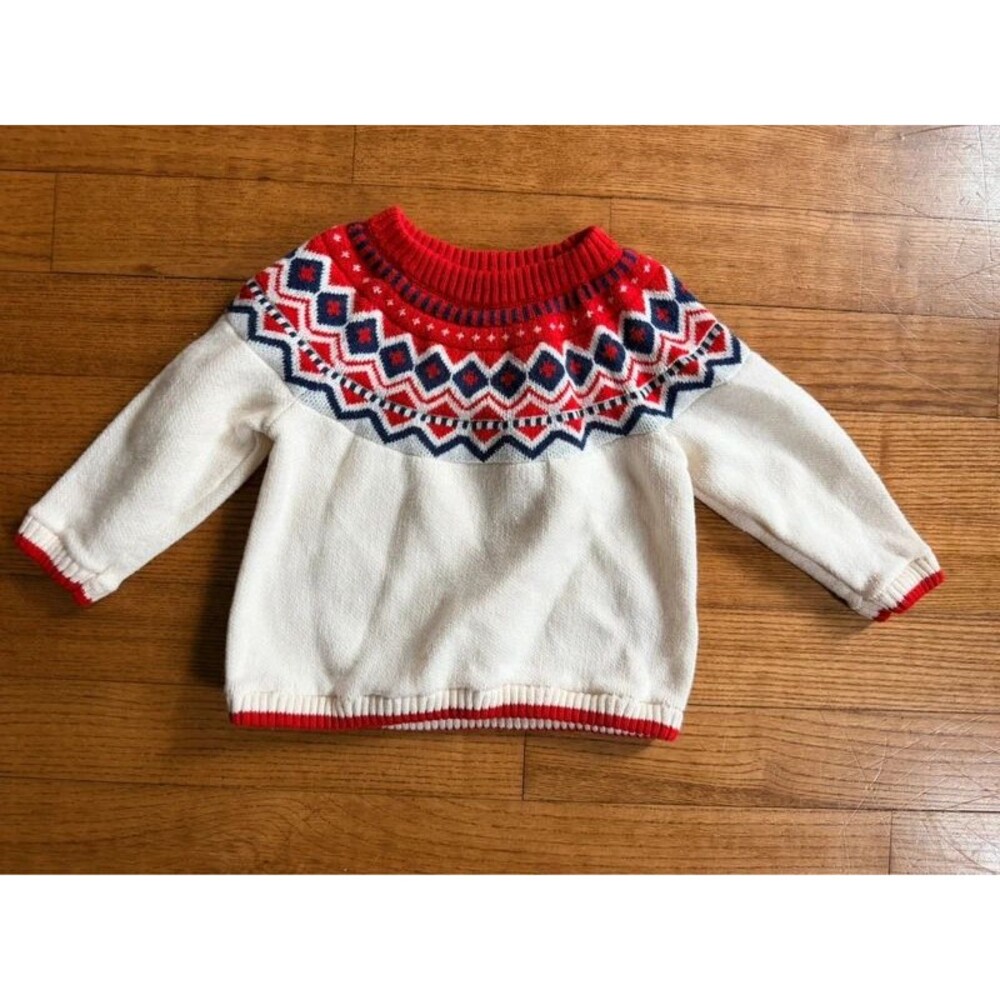 Vintage Hanna Andersson Scandinavian Fair Isle Baby Knit Sweater